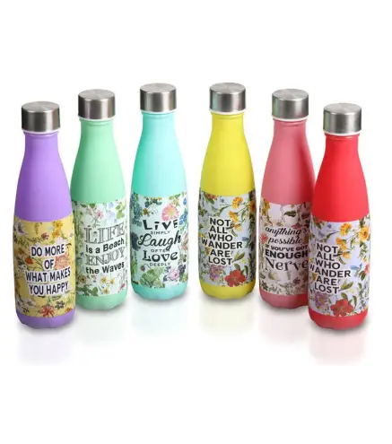 CAJA 48 BOTELLAS CRISTAL LIVE LAUGH LOVE