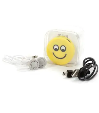 MP3 EMOTICONO EN CAJA DE REGALO (CABLE+CASCOS)