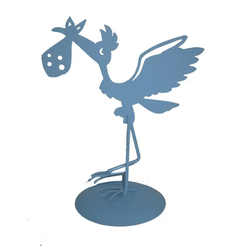 FIGURA PASTEL METÁLICA CIGÜEÑA AZUL FIGURA PASTEL METÁLICA CIGÜEÑA AZUL