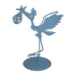 FIGURA PASTEL METÁLICA CIGÜEÑA AZUL FIGURA PASTEL METÁLICA CIGÜEÑA AZUL