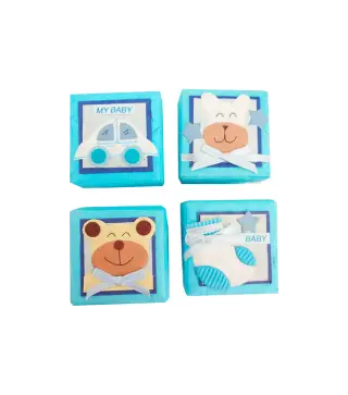 2 X 1 SET 24 CAJITAS BABY AZUL SURTIDAS