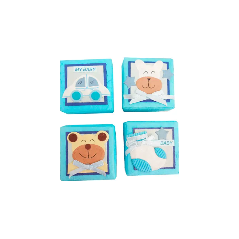 2 X 1 SET 24 CAJITAS BABY AZUL SURTIDAS