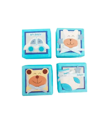 2 X 1 SET 24 CAJITAS BABY AZUL SURTIDAS