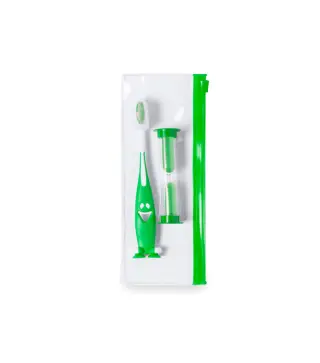 SET CEPILLO DE DIENTES Y RELOJ DE ARENA EN ESTUCHE