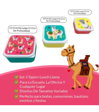 SET 3 TAPERS LUNCH LLAMA