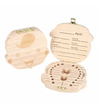 CAJITA DE MADERA PARA GUARDAR DIENTES DE LECHE