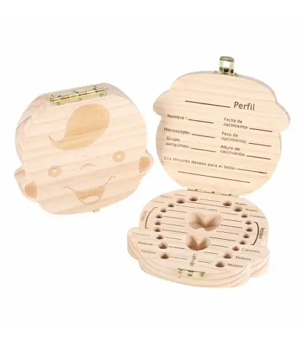 CAJITA DE MADERA PARA GUARDAR DIENTES DE LECHE