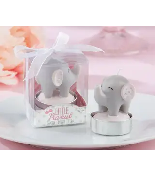 VELA BAUTIZO ELEFANTE ROSA EN CAJA REGALO