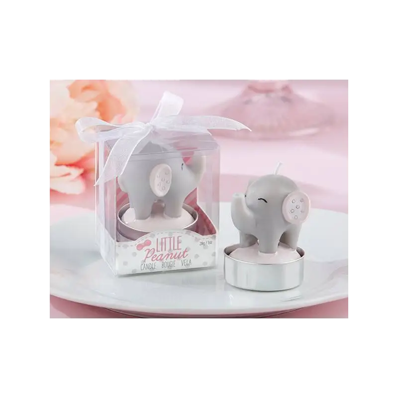VELA BAUTIZO ELEFANTE ROSA EN CAJA REGALO