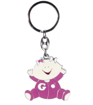 LLAVERO HAPPY BABY ROSA EN CAJA DE REGALO