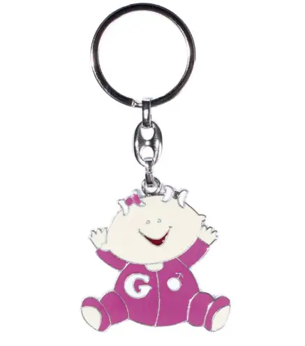 LLAVERO HAPPY BABY ROSA EN CAJA DE REGALO