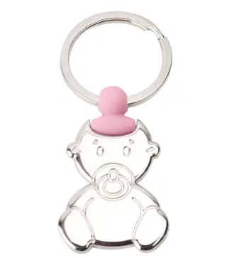 LLAVERO BEBE CHUPETE ROSA