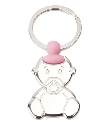 LLAVERO BEBE CHUPETE ROSA