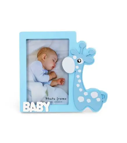 PORTAFOTOS MADERA JIRAFA AZUL