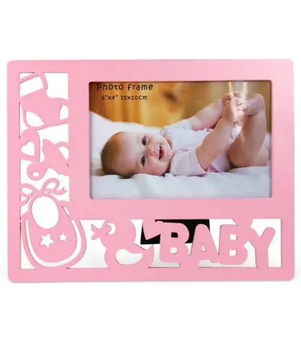 PORTAFOTOS CALADO BABY ROSA