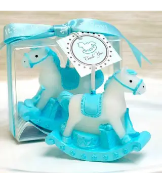 VELA CABALLO BALANCÍN BAUTIZO AZUL