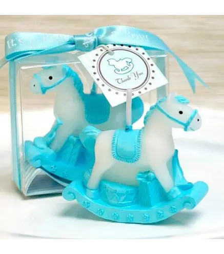 VELA CABALLO BALANCÍN BAUTIZO AZUL