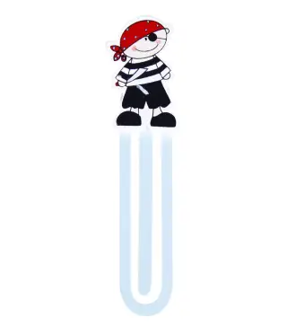 PACK 6 PUNTO DE LIBRO CLIP PIRATAS AZUL