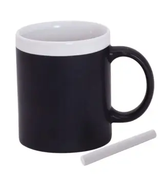 TAZA PIZARRA CERAMICA EN CAJITA INDIVIDUAL BLANCA