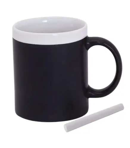 TAZA PIZARRA CERAMICA EN CAJITA INDIVIDUAL BLANCA