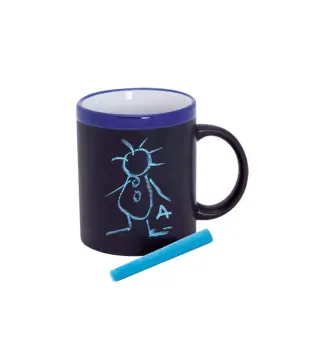 TAZA PIZARRA CERAMICA EN CAJITA INDIVIDUAL AZUL