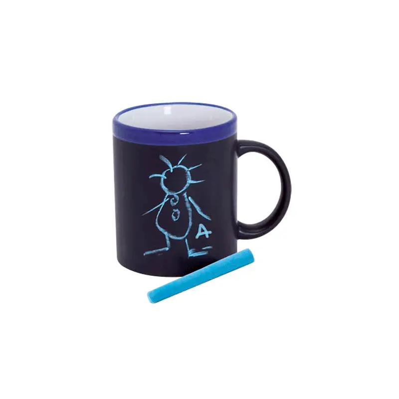 TAZA PIZARRA CERAMICA EN CAJITA INDIVIDUAL AZUL