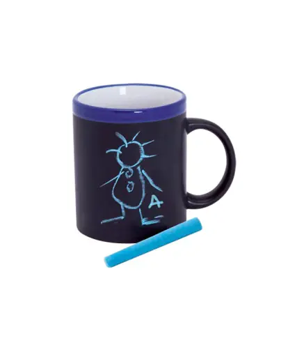 TAZA PIZARRA CERAMICA EN CAJITA INDIVIDUAL AZUL