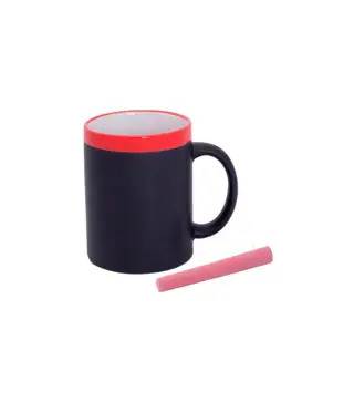 TAZA PIZARRA CERAMICA EN CAJITA INDIVIDUAL ROJO