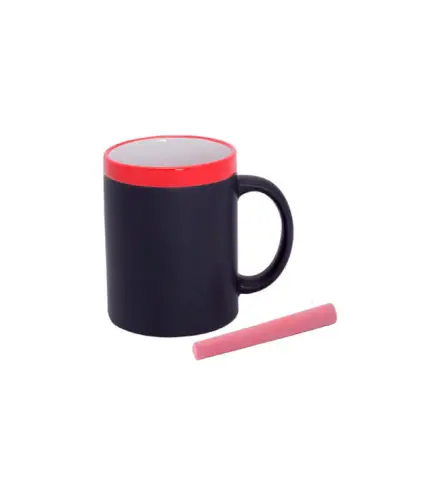 TAZA PIZARRA CERAMICA EN CAJITA INDIVIDUAL ROJO