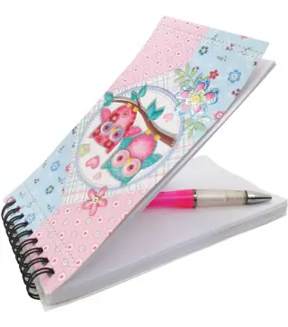 LIBRETA + BOLÍGRAFO BÚHOS EN CAJA REGALO