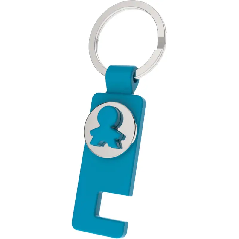 LLAVERO MONEDA CARRITO + SOPORTE MÓVIL EN CAJA