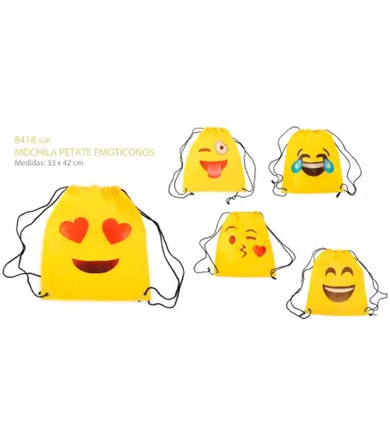 MOCHILA PETATE EMOTICONOS