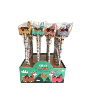 LOTE 24 LÁPICES DE MADERA CON BORRADOR "LLAMAS"