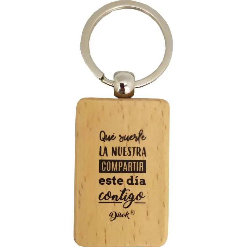 LLAVERO MADERA "SUERTE LA NUESTRA"