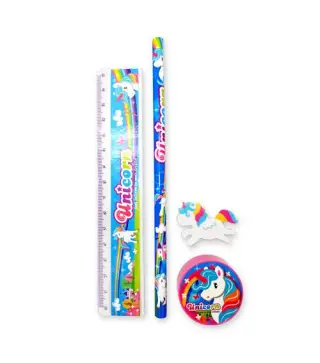 SET 4 PCS PAPELERÍA UNICORNIO DE REGALO