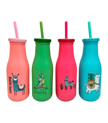 BOTELLA CRISTAL LLAMAS