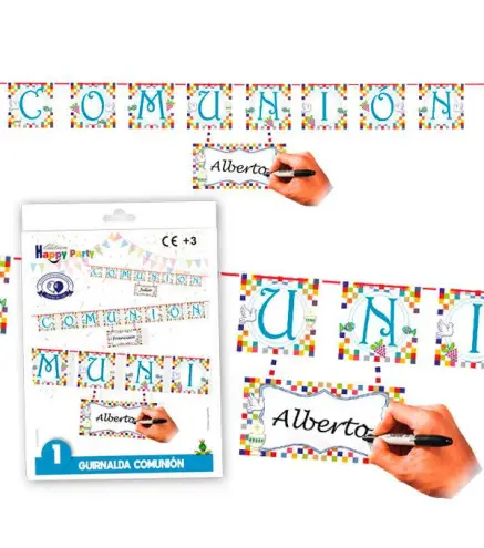 GUIRNALDA COMUNIÓN NIÑO PERSONALIZABLE