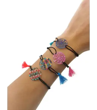 PULSERA ÁRBOL DE LA VIDA CON POMPÓN