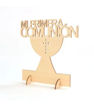 CARTEL MADERA "MI PRIMERA COMUNIÓN"