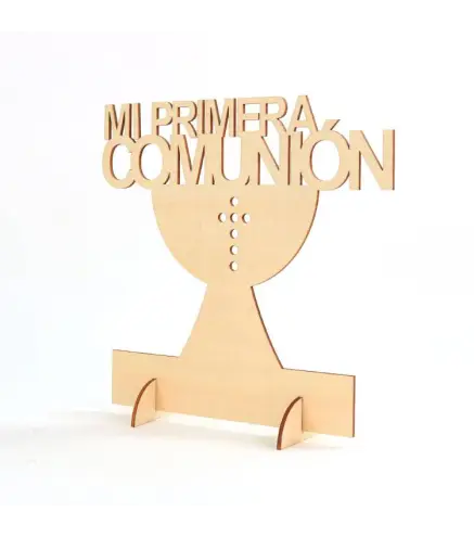 CARTEL MADERA "MI PRIMERA COMUNIÓN"
