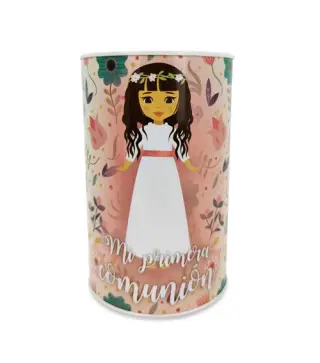 HUCHA METÁLICA MI PRIMERA COMUNIÓN NIÑA