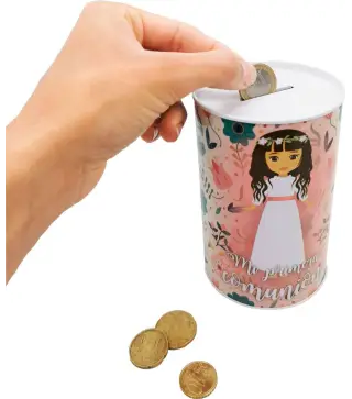 HUCHA METÁLICA MI PRIMERA COMUNIÓN NIÑA