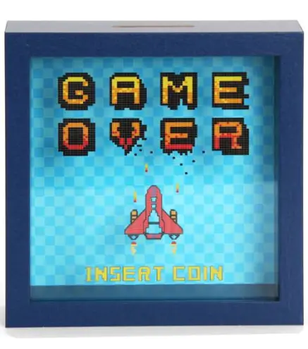 HUCHA DE MADERA GAME OVER