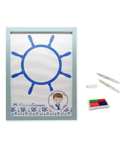 MARCO LIENZO PARA HUELLAS COMUNIÓN NIÑO