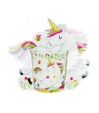 SET 12 TAZAS UNICORNIOS PRESENTADA EN BOLSA
