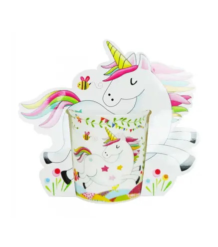 SET 12 TAZAS UNICORNIOS PRESENTADA EN BOLSA