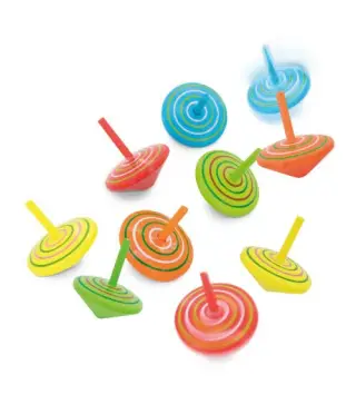 SET 10 PEONZAS DE MADERA NATURAL COLORES