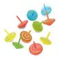SET 10 PEONZAS DE MADERA NATURAL COLORES