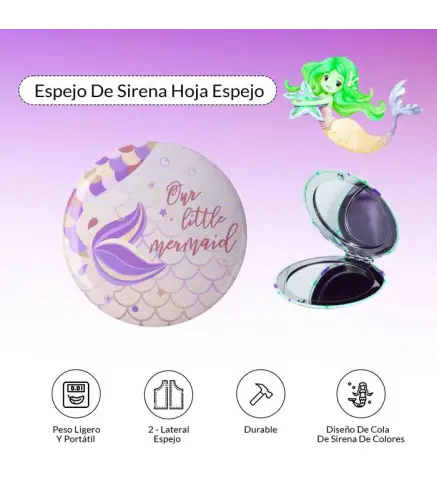 OFERTA! LOTE DE 500 ESPEJO CHAPA SIRENITA MERMAID