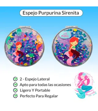 OFERTA! LOTE DE 500 ESPEJO PURPURINA SIRENITA